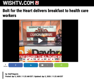 Bolt for the Heart delivers breakfast to health care workers